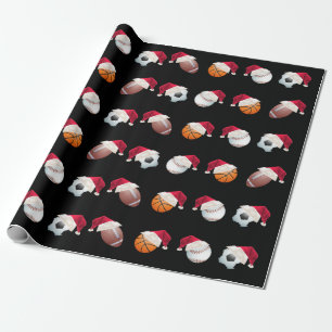 Papel De Regalo Navidades Baller Deportes Funny Santa Holiday Wrap