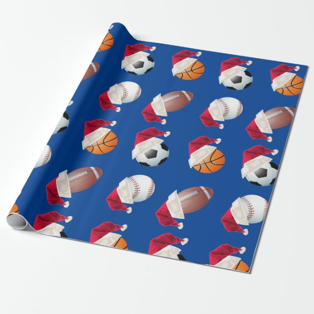 Papel De Regalo Navidades Baller Deportivo Gracioso Santa Vacacion (Desenrollado)
