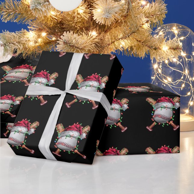 Papel De Regalo Navidades Béisbol Santa Sports Navidad (Vacaciones)