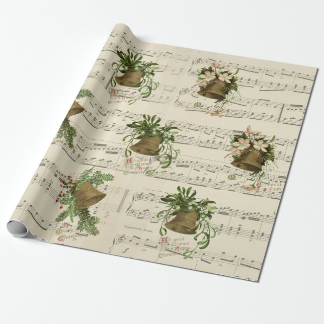 Papel De Regalo Navidades Bell Music (Desenrollado)