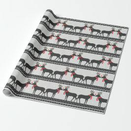 Papel De Regalo Navidades besando renos