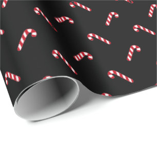 Papel De Regalo Navidades blanco rojo negro lindo patrón de carame