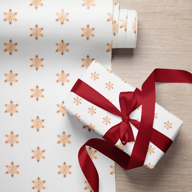 Papel De Regalo Navidades blancos con copos de nieve dorados senci (Subido por el creador)