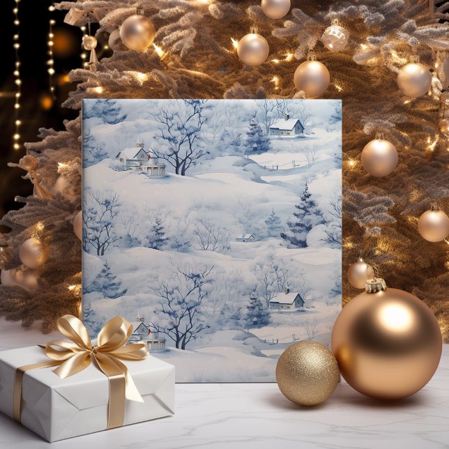 Papel De Regalo Navidades blancos de entorno invernal modernos (Subido por el creador)