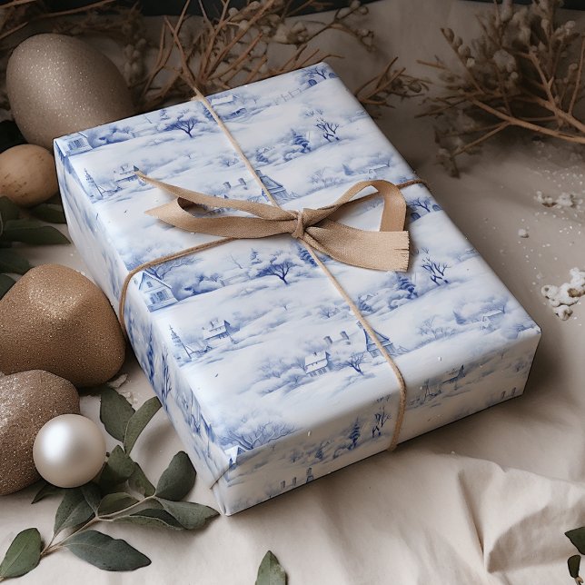 Papel De Regalo Navidades blancos de entorno invernal modernos (Subido por el creador)