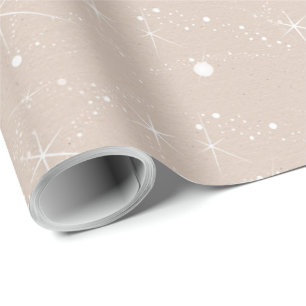 Papel De Regalo Navidades blancos de invierno Kraft Elegant