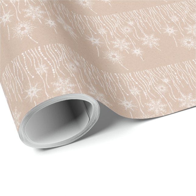 Papel De Regalo Navidades blancos de invierno Kraft Elegant (Esquina del rollo)