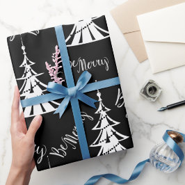 Papel De Regalo Navidades blancos y negros contemporáneos