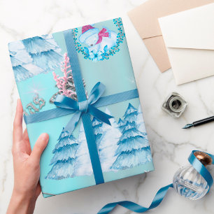 Papel De Regalo Navidades Blue and Silver de Winter Wonderland