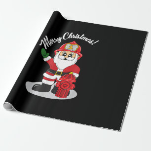 Papel De Regalo Navidades Bombero Santa Winter