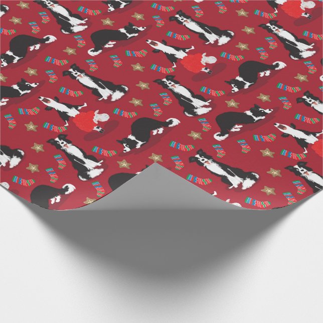 Papel De Regalo Navidades borde rojo color (Esquina)