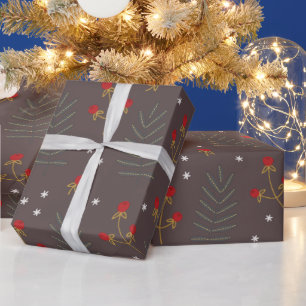 Papel De Regalo Navidades botánicos de Winter Berry