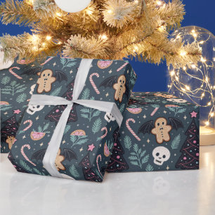 Papel De Regalo Navidades botánicos góticos del Pastel