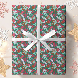 Papel De Regalo Navidades botánicos modernos Holiday Floral