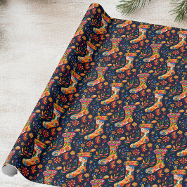 Papel De Regalo Navidades brillantes haciendo cola