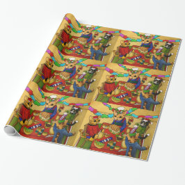 Papel De Regalo Navidades británicos cenan gatos