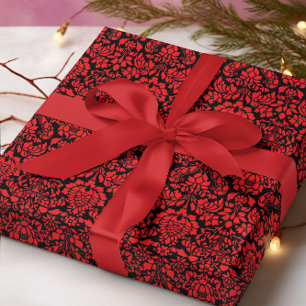 Papel De Regalo Navidades Brocade Red oscuro