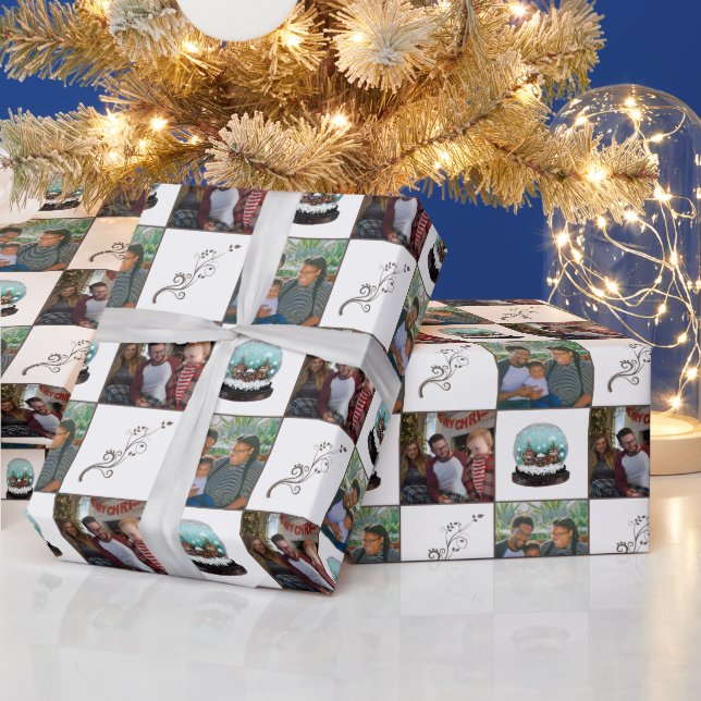 Papel De Regalo Navidades Brown, pueblo de bolas de nieve, 2 fotos (Vacaciones)