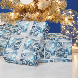 Papel De Regalo Navidades Bunny y Snowy Owl