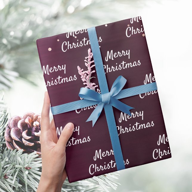 Papel De Regalo Navidades burgundy rosa oro elegante (Subido por el creador)