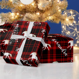 Papel De Regalo Navidades Caballo Ecuestre Rojo Personalizado