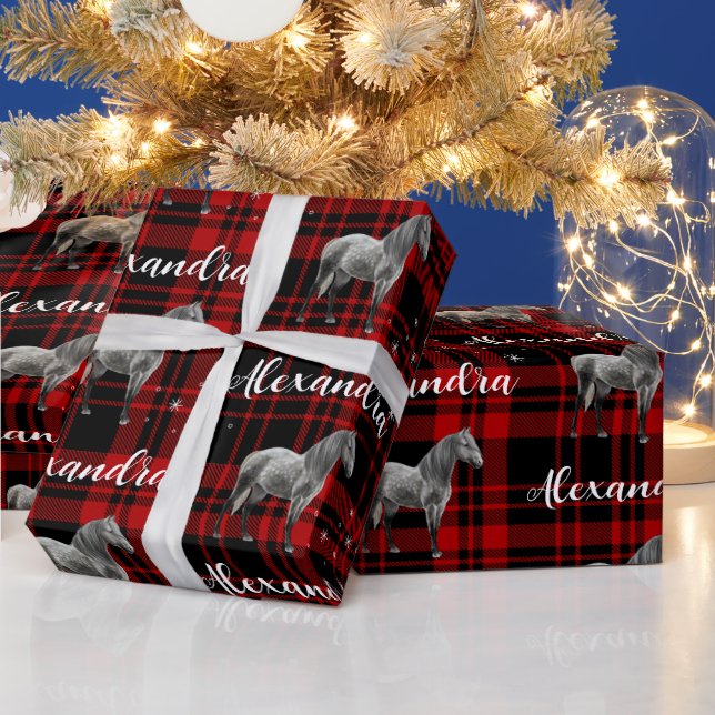 Papel De Regalo Navidades Caballo Ecuestre Rojo Personalizado (Vacaciones)
