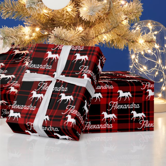 Papel De Regalo Navidades Caballo Ecuestre Rojo Personalizado (Vacaciones)