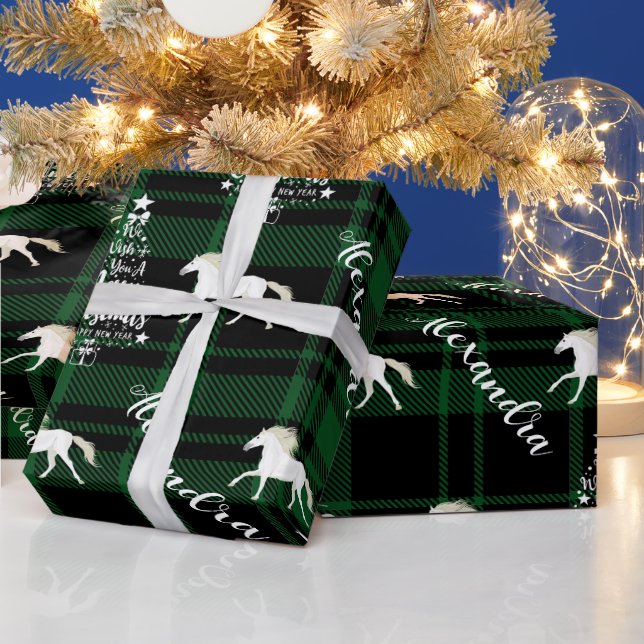 Papel De Regalo Navidades Caballo Ecuestre Rojo Personalizado (Vacaciones)