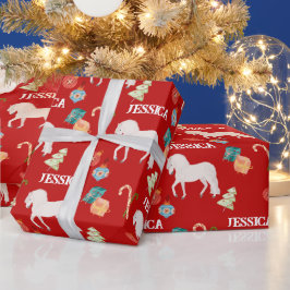 Papel De Regalo Navidades caballos ecuestres personalizados