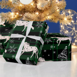 Papel De Regalo Navidades caballos ecuestres verdes personalizados