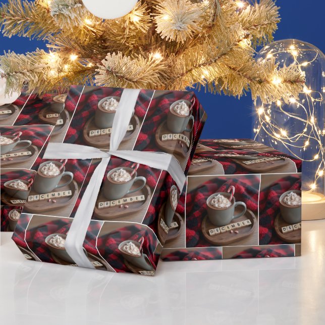 Papel De Regalo Navidades Cacao Caliente Con Candy Cane (Vacaciones)