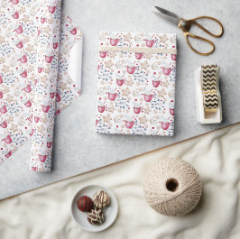 Papel De Regalo Navidades Cacao Caliente Y Acuarela De Cookies