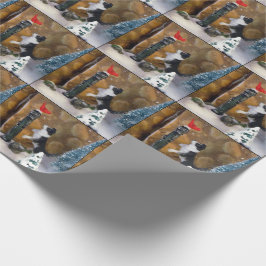 Papel De Regalo Navidades Cachorro y Cardenal - Envuelto de aldea