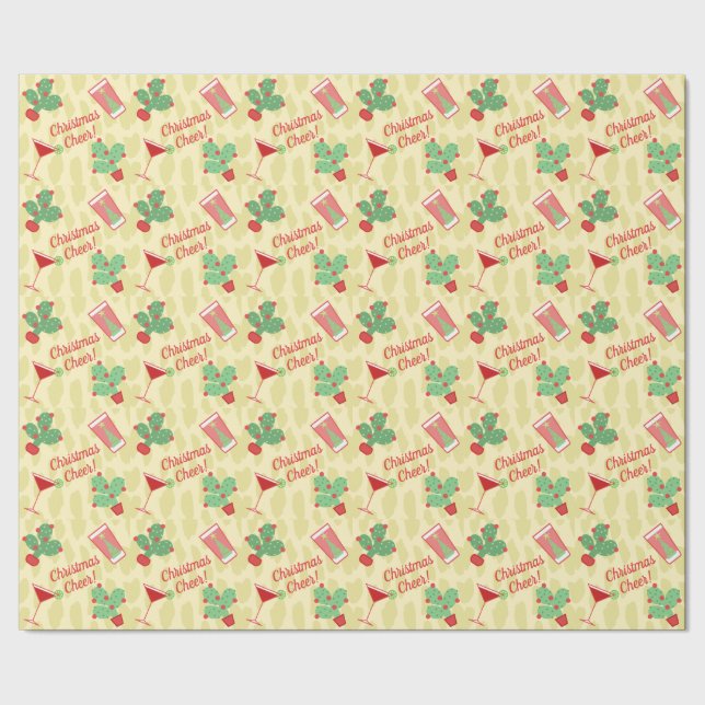 Papel De Regalo Navidades Cactus Pareja Personalizado (Costura)
