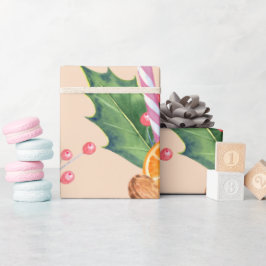 Papel De Regalo Navidades Candy Barry, Naranja quemado en Bouquet