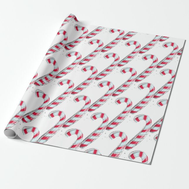 Papel De Regalo Navidades Candy Cane (Desenrollado)