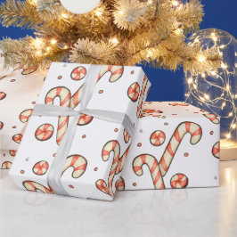 Papel De Regalo Navidades Candy Cane