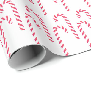 Papel De Regalo Navidades Candy Cane Peppermint festejan blanco ro