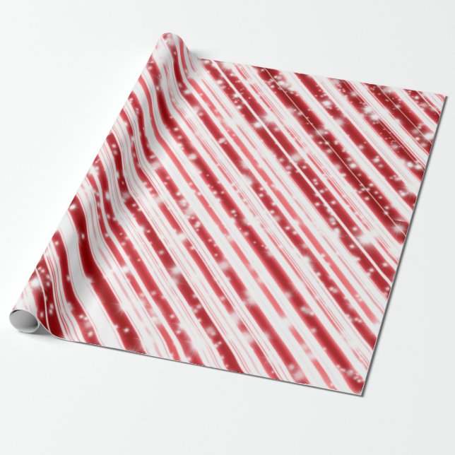 Papel De Regalo Navidades Candy Cane Snow esparcen (Desenrollado)