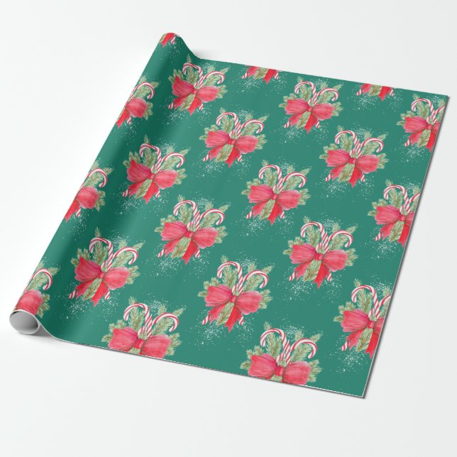 Papel De Regalo Navidades Candy Canes (Desenrollado)