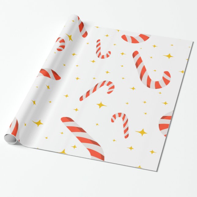 Papel De Regalo Navidades Candy Canes Holiday (Desenrollado)