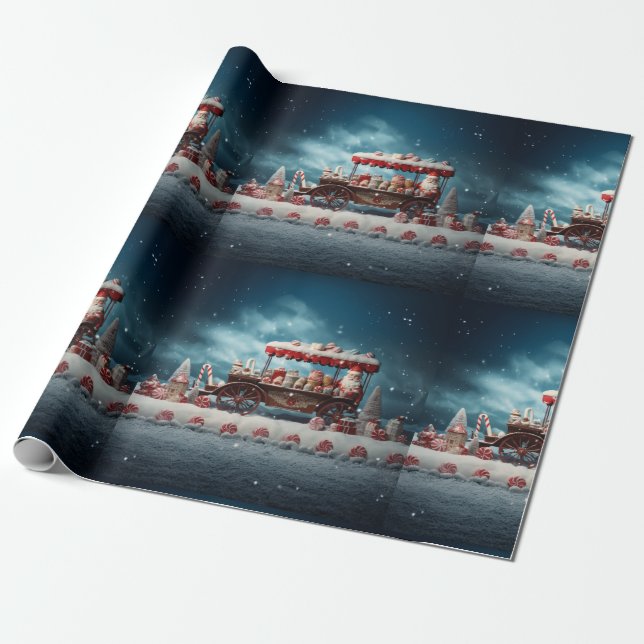 Papel De Regalo Navidades caprichosos Candy Cart 3 (Desenrollado)