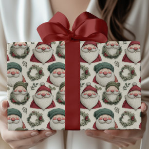 Papel De Regalo Navidades caprichosos con coronas festivas