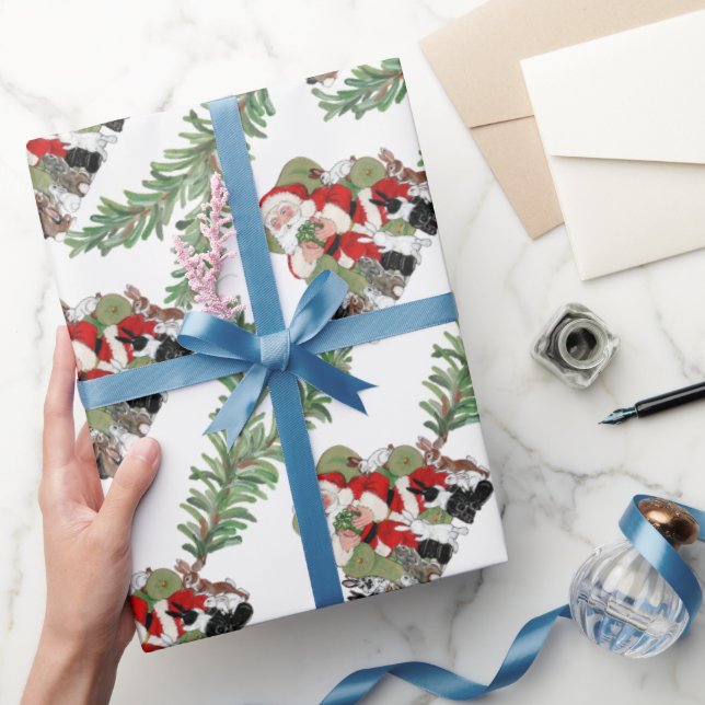 Papel De Regalo Navidades caprichosos Santa y Conejo Conejo Conejo (Regalar)