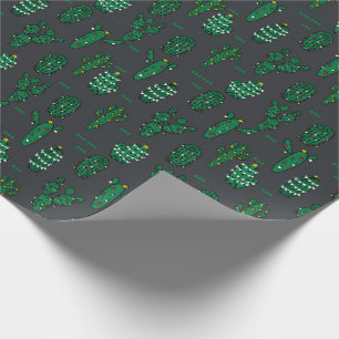 Papel De Regalo Navidades Carbón de vacaciones Cactus