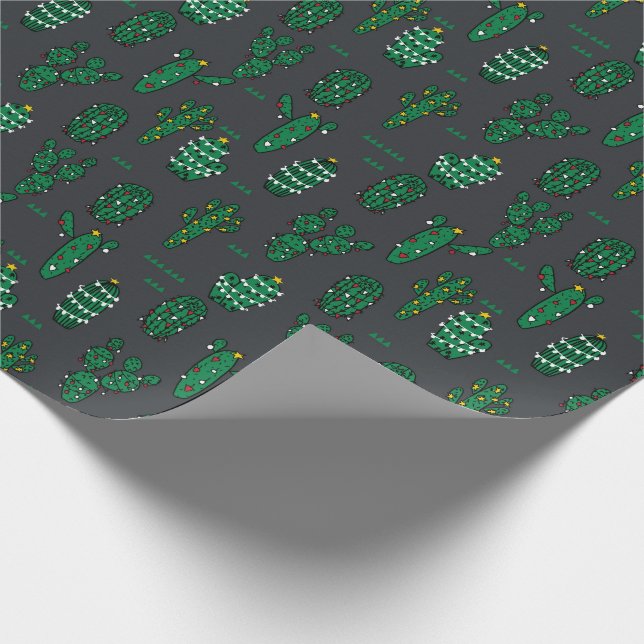 Papel De Regalo Navidades Carbón de vacaciones Cactus (Esquina)