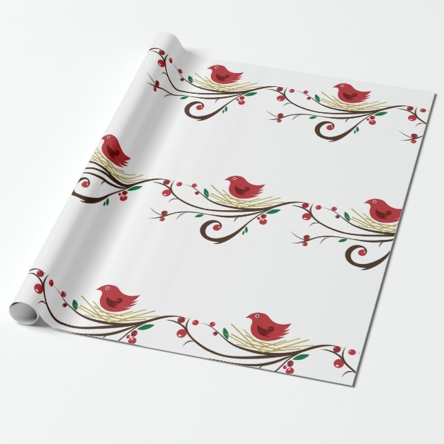 Papel De Regalo Navidades Cardinal (Desenrollado)