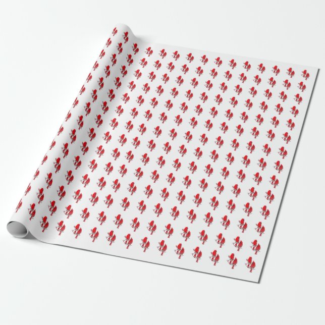 Papel De Regalo Navidades Cardinal pájaro clásico vacaciones simpl (Desenrollado)