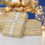 Papel De Regalo Navidades Carols, O Christmas Tree, Holiday<br><div class="desc">Papel de envolvimiento para navidades de partituras,  vacaciones,  "O Christmas Tree". Música de chapa vintage con un aspecto granulado y manchado de té.</div>