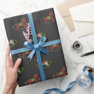 Papel De Regalo Navidades chaulkboard rocking horse envolvente pap